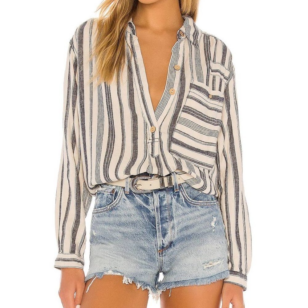Free People | Striped | Relaxed | Oversized | Casual | Button up | Size XS